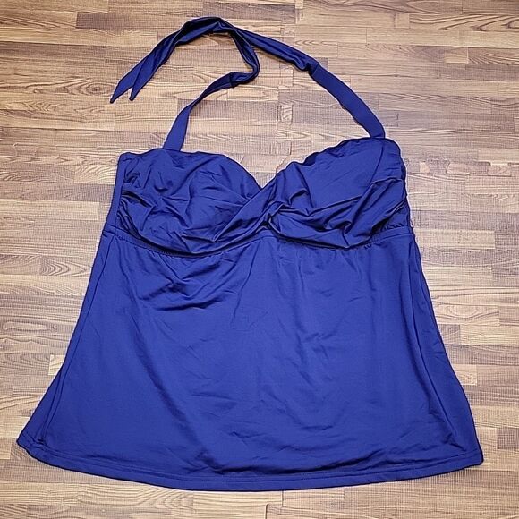 NWT! Blue Swimsuit Top Plus Size 2X - Picture 5 of 8